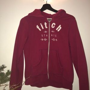 Abercrombie & Fitch burgundy zip up hoodie